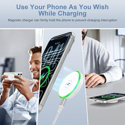 25W Magnetic Wireless Charger Fast Charging Pad for iPhone 18 Pro Max/17e - color: White