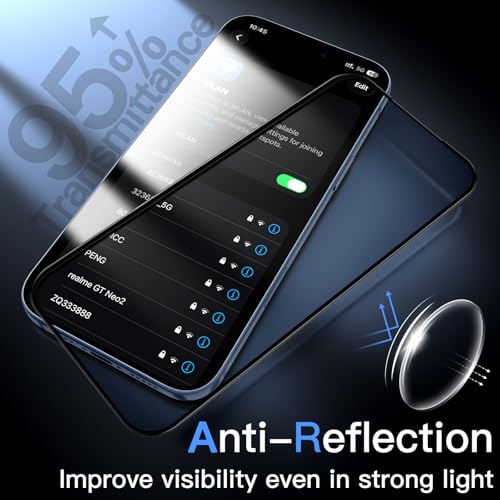 JETech Anti-Reflective 9H+ Screen Protector for iPhone 17, 2-Pack - size: iPhone 17
