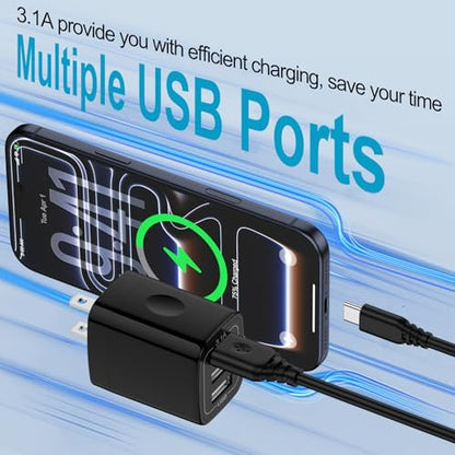USB Wall Charger Plug Multi Port Quick Charge Block Cube 3.1A Power Adapter - color: all black