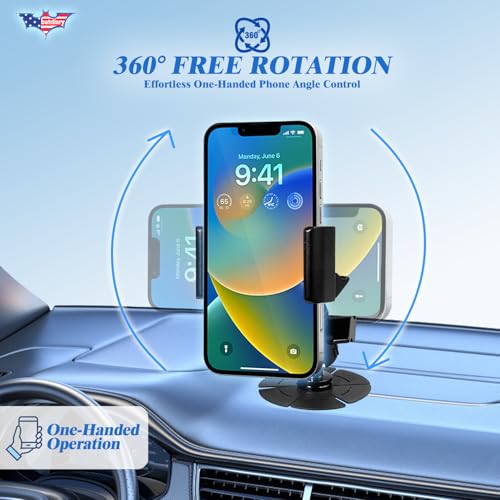 2026 Upgraded Car Phone Mount, 780° Adjustable Magnetic Anti-Slip Mat-Black - size: Mat-Black