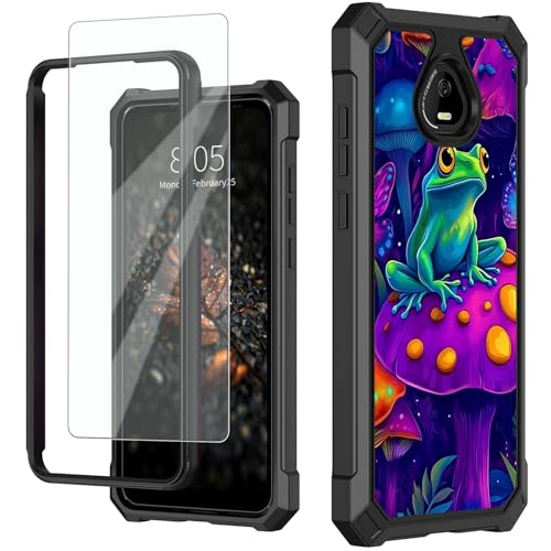 for Schok Volt Sv67q Sv67332 Case with Screen Protector, Military Grade Drop Protection, Dual Layer Hybrid Shockproof Protection TPU Phone Case for Schok Volt Sv67q, Mushroom Frog - color: Mushroom Frog