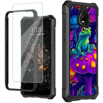 for Schok Volt Sv67q Sv67332 Case with Screen Protector, Military Grade Drop Protection, Dual Layer Hybrid Shockproof Protection TPU Phone Case for Schok Volt Sv67q, Mushroom Frog - color: Mushroom Frog