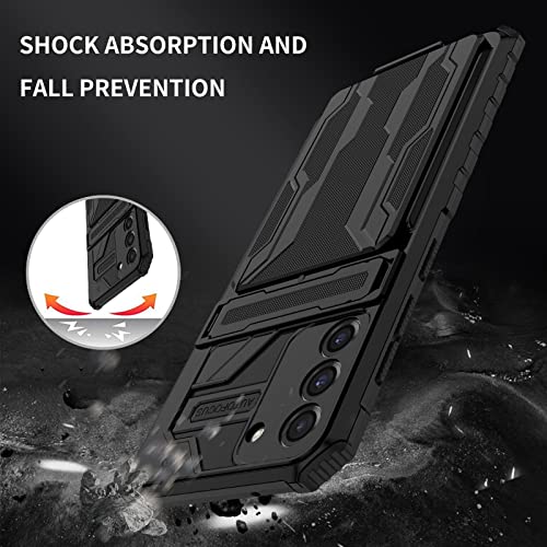 for Samsung Galaxy S21 FE Wallet Case with Card Holder, Black | Detachable Card Holder, Built-in Kickstand, with Screen Protectors, Military Grade, Full Body Shockproof - size: for Galaxy S21 FE - 6.4''
