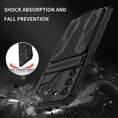 for Samsung Galaxy S21 FE Wallet Case with Card Holder, Black | Detachable Card Holder, Built-in Kickstand, with Screen Protectors, Military Grade, Full Body Shockproof - size: for Galaxy S21 FE - 6.4''