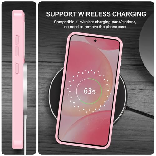 BENTOBEN Magnetic for Samsung Galaxy S24 Plus Case [Compatible with Magsafe] Translucent Matte Slim Thin Shockproof Anti-Yellow Women Men Protective Phone Cover for Galaxy S24 Plus 6.7", Tender Pink - color: Tender Pink