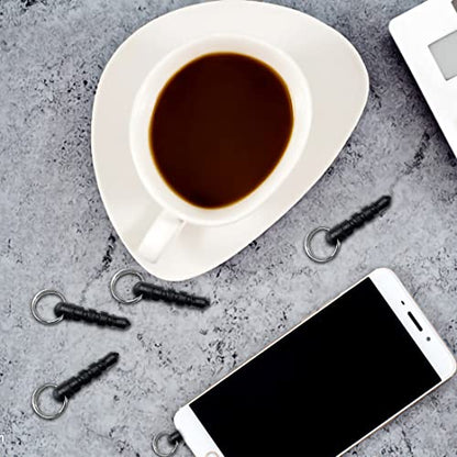 150 Pcs Cell Phone Charm Dust Plugs, 3.5mm Anti-Dust Headphone Jack Caps with Hole and Ring, Universal Earphone Port Protector for iPhone/iPad/Galaxy/HTC Smartphones