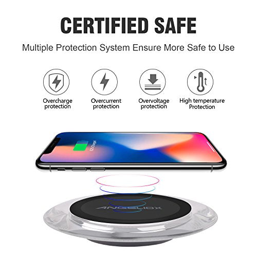 Wireless Charger, 10W Fast Wireless Charging Pad - Qi Compatible with Samsung Galaxy S9/S9+/Note 8/S8/S8 Plus, iPhone Xs Max/XR/XS/8/8 Plus, LG V30/G6