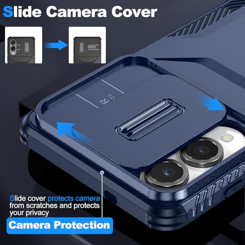 Asuwish Phone Case for Samsung Galaxy S25 Edge 5G with Screen Protector and Slide Camera Cover Rugged Hybrid Shockproof Protective Cell Accessories S25Edge 25S S 25 25Edge 6.66 2025 Women Men Blue - color: Blue