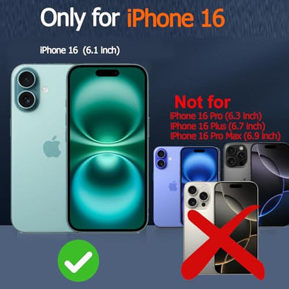 Battery Case for iPhone 16, Enhanced 10000mAh Portable Protective Wireless Charging Case Support Carplay Compatible with iPhone 16 (6.1 inch) Rechargeable Extended Battery Charger (Black) - size: iPhone 16