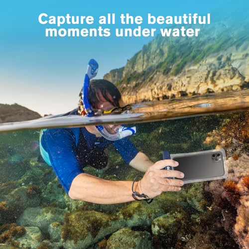 2 Pack JOTO Waterproof Phone Pouch Case Up to 7", IPX8 Underwater Phone Case Cellphone Dry Bag for iPhone 17/Air 16 15 14 13 12 Pro Max Xs Max XR X 8 7 6S Plus SE/Galaxy S24 S23 S22 S21 - Black & Navy - color: Transparent Black/Navy
