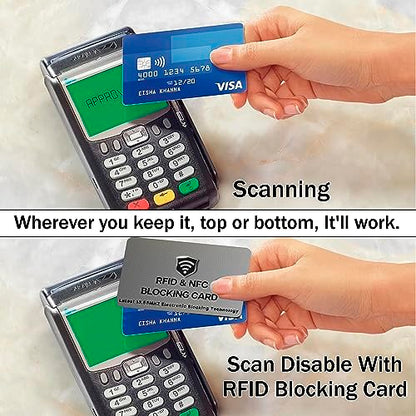 SaiTech IT 5 Pack RFID Blocking Card for Credit Debit ID Card, Grey | Slim Anti-Theft Contactless NFC RFID Blocker Protector, Easily Fit into Wallet and Purse, for Men & Women - color: Grey
