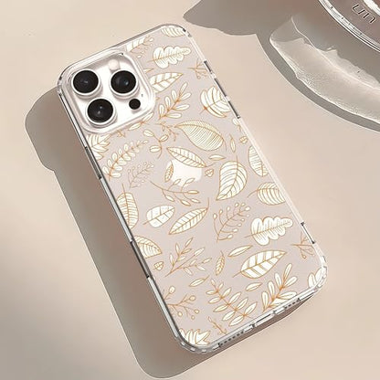 IAIYOXI Clear Case for iPhone 16, [Crystal Clear Military-Grade Drop Protection], Non-Yellowing, Slim Lightweight Transparent TPU Bumper Phone Case Cover Design - Line Leaves - color: Line Leaves, size: iPhone 16