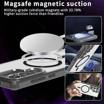 Lunivop for Samsung Galaxy s25 Ultra Case Hard [Compatible with Magsafe Wireless Charging] Yellowing Resistant Magnetic Cover Clear para S 25 Ultra 6.9 '' 5G 2025 Rugged Best Phone Cases Black - color: Black, size: Compatible with Samsung Galaxy S25 Ultra