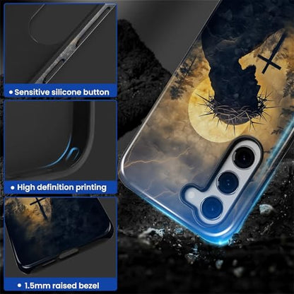 CARLOCA Case for Samsung Galaxy S23 Plus,Faith Inspired Christians Scripture Design Hybrid Dual Protection Soft TPU + Hard PC,Shockproof Anti-Scratch Cover Men Women Stylish Protective Phone Case - color: Faith Inspired Christians Scripture, size: Galaxy