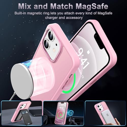 Newfuture Magnetic for iPhone 12/iPhone 12 Pro Case Shockproof, Chalk Pink | Military Drop Protection, Slim Matte Anti-Fingerprint, Compatible with Magsafe, Camera Guard, Translucent Protective Cover - color: Chalk Pink, size: iPhone 12/iPhone 12 Pro 6.1i