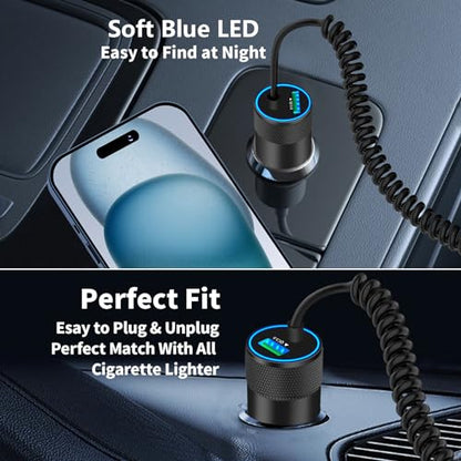 Apple MFi Certified iPhone 17 Car Charger Fast Charging, USB-C Car Charger - size: 5.5FT