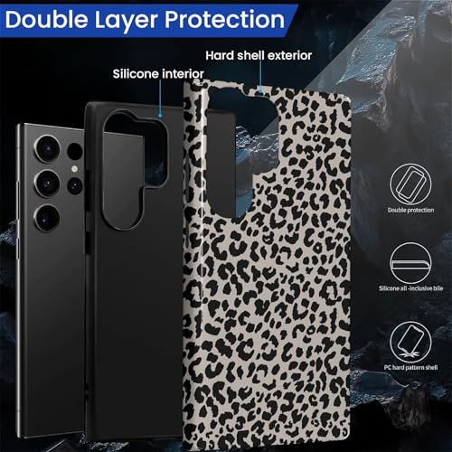 Case Compatible with Samsung Galaxy S23 Ultra, Hybrid 2-Layer Hard Shell Protection Case, Shockproof Protective Tough Phone Cover, Animal Leopard Print - color: Animal Leopard Print, size: Samsung Galaxy S23 Ultra