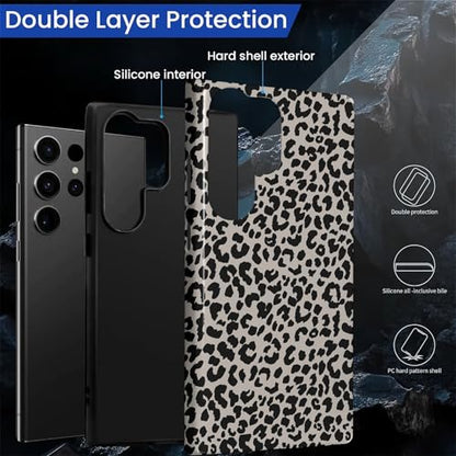 Case Compatible with Samsung Galaxy S23 Ultra, Hybrid 2-Layer Hard Shell Protection Case, Shockproof Protective Tough Phone Cover, Animal Leopard Print - color: Animal Leopard Print, size: Samsung Galaxy S23 Ultra