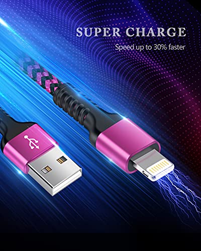 iPhone Charger Cable Braided USB A to Lightning Charging Cord [2pack/3ft] - size: 3FT