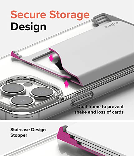 Ringke Side Slot Card Holder for Phone Case, Business Card Holder for Women, Men, ID Credit Card Holder Stick on, Phone Wallet Compatible with iPhone, Galaxy, and Pixel - Light Gray (2 Pack) - color: Light Gray (2 Pack)