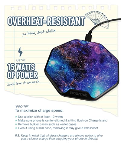 Smartish Fast Wireless Charger - Charge Island - Qi-Certified 15W Universal Charging Pad [Textured & Non-Slip] for iPhone, Samsung Galaxy, AirPods Pro, Qi-Enabled Devices - Chef's Special - color: {Chef's Special}, size: CHARGE ISLAND
