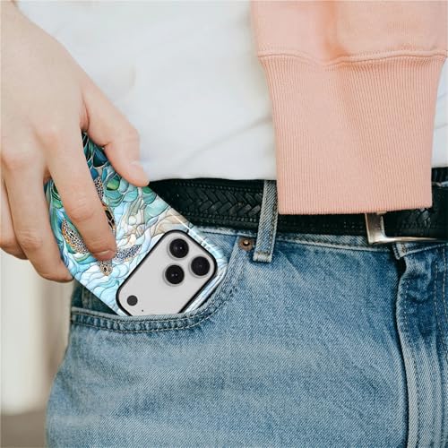 Case Compatible with iPhone 17 Pro, Cute Dual Layer Hybrid Phone Cover, Military Grade Drop Protection, Aesthetic Shockproof Phone Case for Women Girls, Stained Glass Sea Turtle - color: Stained Glass Sea Turtle, size: Iphone 17 Pro