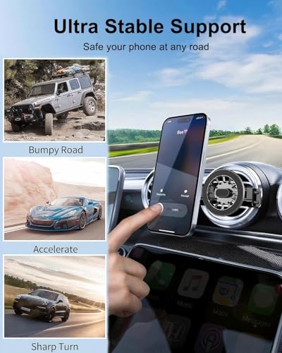 MagSafe Car Mount for Mercedes-Benz, Round Air Vent Holder with Strong Magnet, Compatible with Mercedes Benz GLC, C, E, B, A-Class, GLC/GLB/GLA/Sprinter, Mercedes Benz Accessories