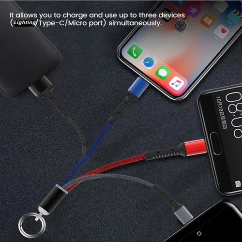 3 in 1 Nylon Braided Charging Cord Set,4Pack Multifunction USB Charger Cable Kit,Multiple Fast Charger Cords Suit for Car,Home,Office,Travel