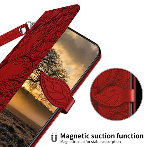 Case for Moto G Play 2026/Moto G 2026/G5G 2025 6.7 inch, Flip Wallet Case Folio PU Leather Phone Cover with Card Holder Lanyard Magnetic Closure-Red - color: Red, size: Moto G Play 2026/Moto G 2026/G5G 2025