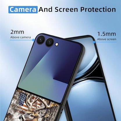 for Z Flip 7 Case Ultra Thin 1.2mm Matte Hard PC Phone Cover- Anti-Scratch Anti-Fingerprint Slim Fit Shockproof Protection Cover for Samsung Galaxy Z Flip 7 Case,Tree Deer - color: Tree Deer