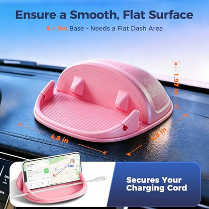 Loncaster Car Phone Holder, Car Phone Mount Silicone Car Pad Mat for Various Dashboards, Slip Free Phone Stand Compatible with iPhone, Samsung, Pink - color: Pink-1pack