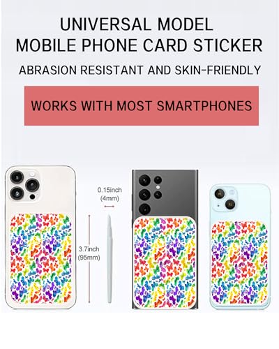 Dual Pocket Leather Phone Wallet Adhesive Stick On, Cute Credit Card Holder for Case, Compatible with Most Phones - Cute Colorful Butterfly - color: Cute Colorful Butterfly