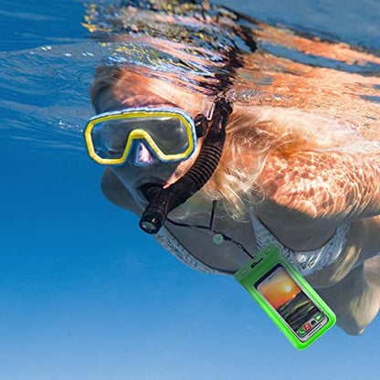 H2ODYSSEY Waterproof Phone Case and Lanyard - Excellent Waterproof Protection - Floats in The Water -Lanyard for Beach Kayak Travel - Universal Size - Green - color: Green