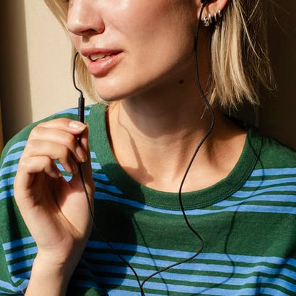 Sudio V3 Essential Wired Earbuds | in Ear Headphones with Cable and USB-C Connector | Tangle-Resistant Braided Cable | Built-in Microphone | IPX4 Water Resistant | No Charging Needed | (Black) - color: Black