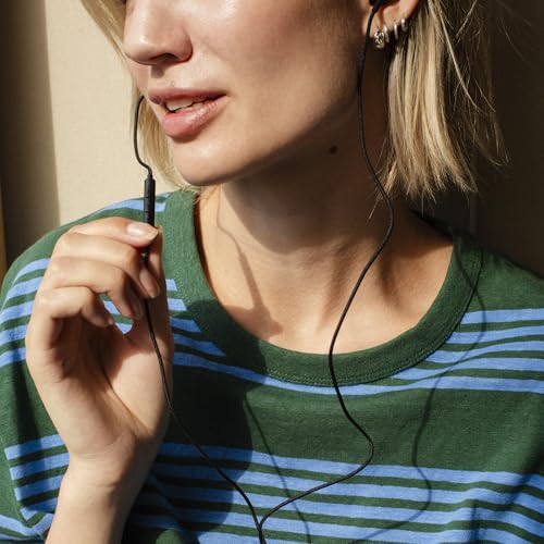 Sudio V3 Essential Wired Earbuds | in Ear Headphones with Cable and USB-C Connector | Tangle-Resistant Braided Cable | Built-in Microphone | IPX4 Water Resistant | No Charging Needed | (Black) - color: Black
