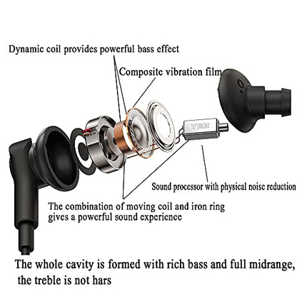 Wired headphones with [4-speaker] noise-cancelling subwoofer 3.5mm earbuds