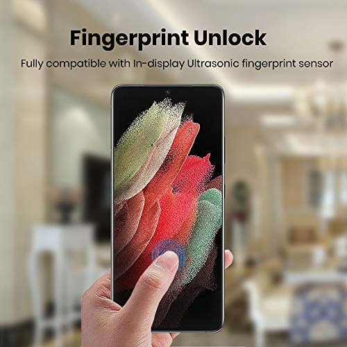 Galaxy S21 Plus Privacy Screen Protector Full Adhesive Soft Film (NOT Tempered Glass), Case Friendly Support In-Screen Unlock, Glossy Finish 2 Way Anti Spy Protection for Samsung S21+ Plus 5G, 2 Pack - size: S21 Plus