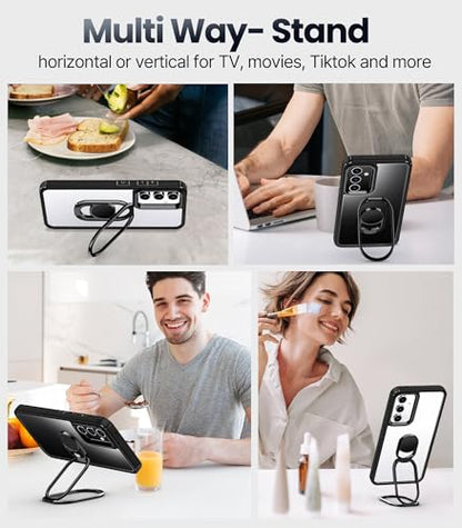 Shields Up Samsung Galaxy S24 Plus Case with Stand, Clear Case with Double Ring Holder - Shockproof Protective Cover for Galaxy S24 Plus - Clear Black - color: Black, size: Galaxy S24 Plus