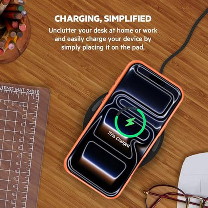 Battery Case for iPhone 17 Pro, Enhanced 10000mAh Portable Protective Wireless Charging Case Support Carplay Compatible with iPhone 17 Pro (6.3 inch) Rechargeable Extended Battery Charger Case-Orange - size: iPhone 17 Pro