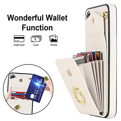 Asuwish Wallet Case for Samsung Galaxy A16 5G/4G Women Men Off White | with Tempered Glass Screen Protector, Ring Holder, RFID Blocking, Card Holder, Wrist Strap, PU Leather, Cover for A 16 - color: Off White