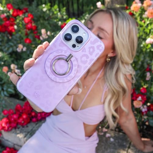VELVET CAVIAR Compatible with MagSafe Phone Grip - Magnetic Ring Holder with Adjustable Stand - Removable MagSafe Accessories for iPhone 16, 15, 14, 13, 12 (Lilac Purple Leopard) - color: Lilac Leopard