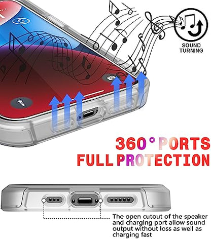 Diverbox for iPhone 14 case [Shockproof] [Dropproof] [Tempered Glass Screen Protector ],Heavy Duty Protection Phone Case Cover for Apple iPhone 14 (Clear-2in1) - color: Clear-2in1