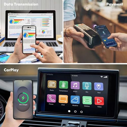 Wireless Charging Case for Galaxy S25, 2025 Upgraded 10000mAh Rechargeable Portable Charging Case Compatible with Galaxy S25 5G (6.2 inch) with Carplay Extended Battery Pack Charger Power Case (Black) - size: Galaxy S25