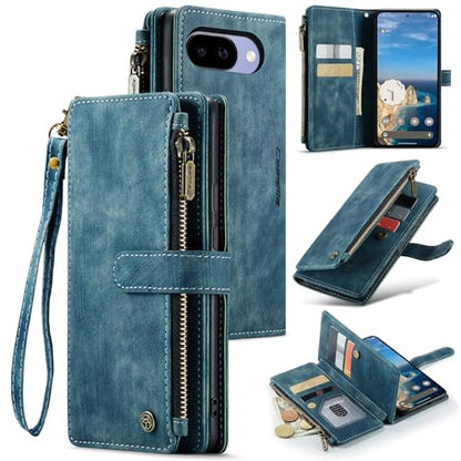 Google Pixel 10a 5G Wallet Case with Card Holder,Blue - color: Blue, size: Pixel 10a 6.3 Inch