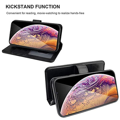 Bocasal Detachable Wallet Case Card Holder for iPhone Xs Max, Black - color: Black