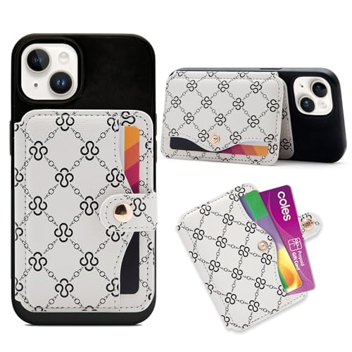 M-Plateau Small Wallet for Women, Sticky Wallet for Back of Phone - color: Beige Print