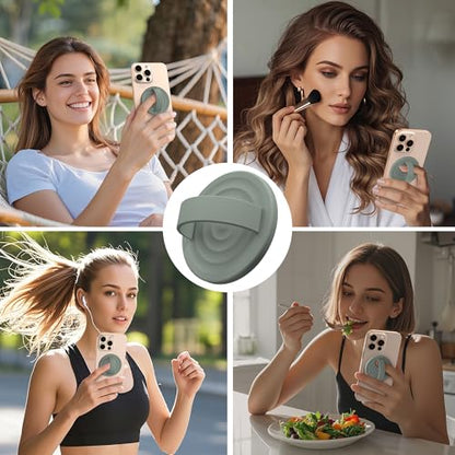 Magnetic Phone Grip for MagSafe, Silicone Ring Grip, Calke Green - color: Calke Green