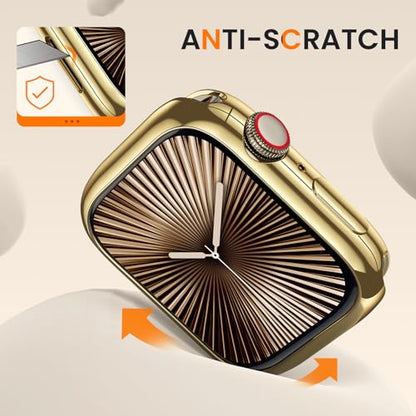 [2 Pack] Bumper Case for Apple Watch Series 11/10 42mm, Gold - color: Gold+Gold, size: 42 mm Series 11/10