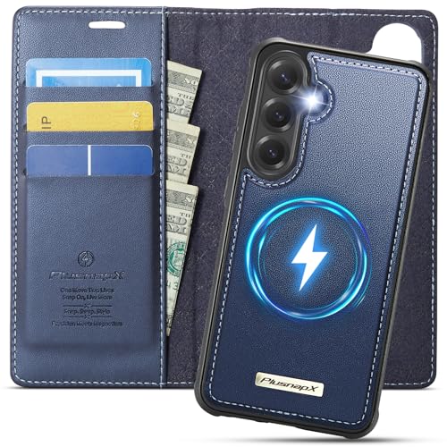 for Samsung Galaxy S25 5G 2in1 Detachable Wallet Case, Deep Blue | Compatible with Magsafe, Magnetic, RFID Blocking Card Holder, Shockproof, Kickstand, Wireless Charging, PU Leather Flip Cover - color: Deep Blue, size: Galaxy S25 - 6.2"