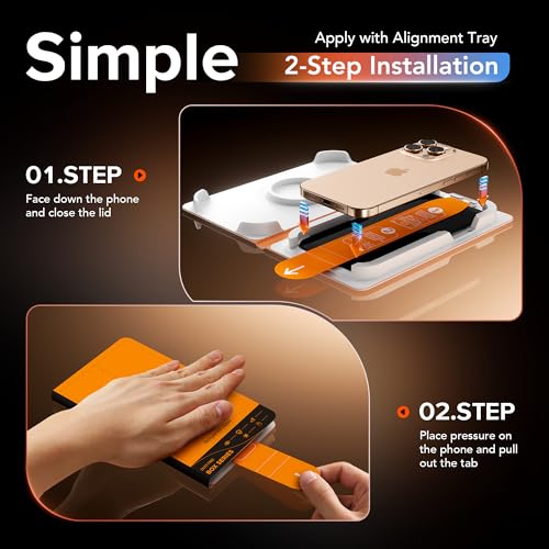 3 Pack Privacy Screen Protector for iPhone 15 Pro, [One-Pull Installation] Military-Grade Shatterproof & Ultra Durable 9H Hardness, Anti-Spy Tempered Glass, Bubble-Free, Case Friendly - size: iPhone 15 Pro